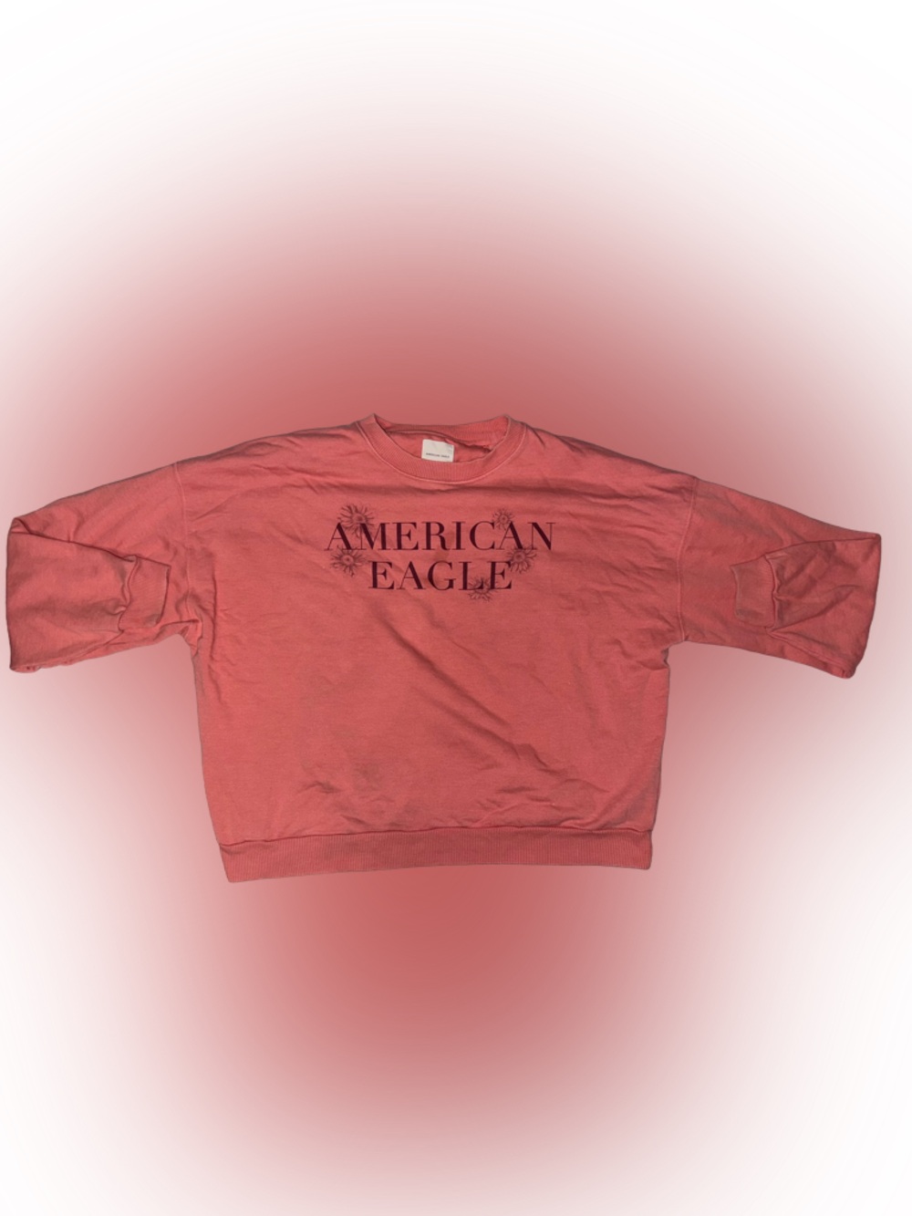 American Eagle Graphic Sweatshirt XL Pink Cozy Oversized Crewneck Casual